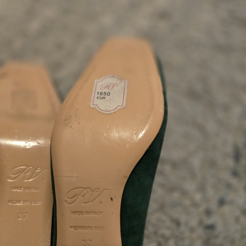 Roger Vivier Belle Vivier Suede Pumps - Emerald Green Eu 37 - Picture 9 of 11